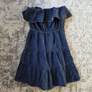 Paper Doll Blue Ruffled Dress